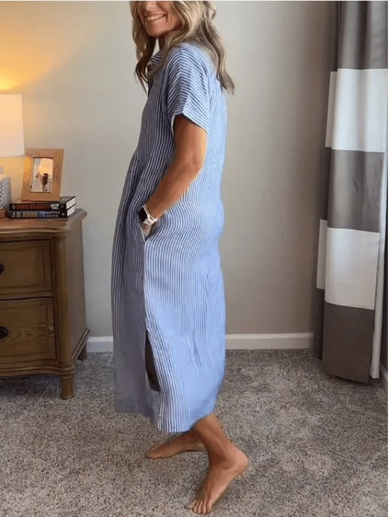 Mirella Minerva™ Knoflíkové pruhované šaty