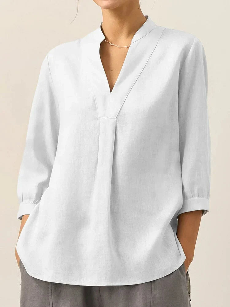 Novella Lio™ Dámská elegantní košile s výstřihem do V