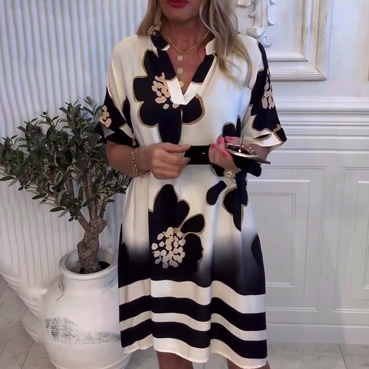 Alice Alesi™ Dámské volné šaty s potiskem a výstřihem do V