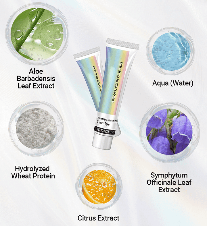 Biodye™ Stříbrná barva na vlasy 2 v 1 s výtažkem z přírodních esencí