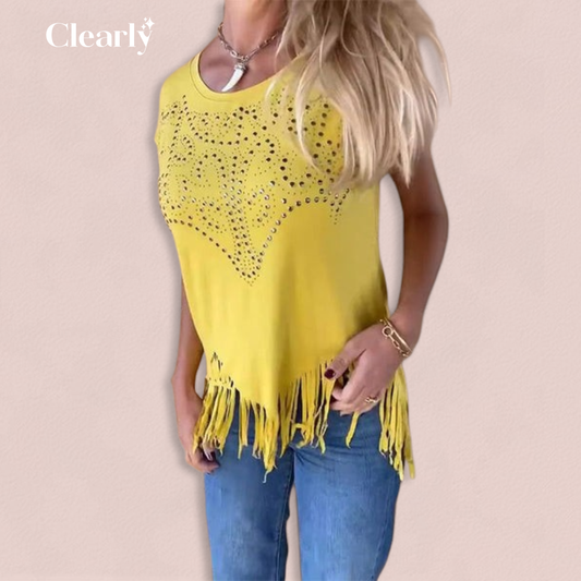 Paola Lampo™ Dámské jednobarevné tričko s krátkým rukávem a potiskem