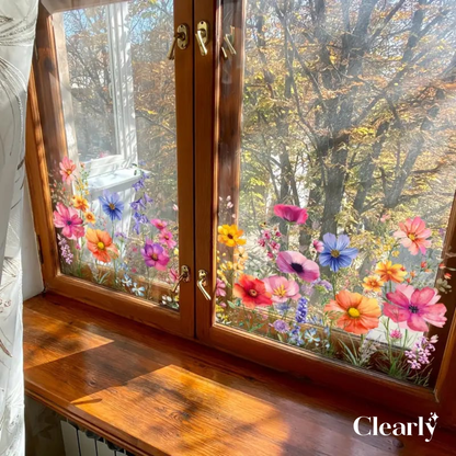 DecoPetal™ Barevná květinová kytice – samolepka na okno