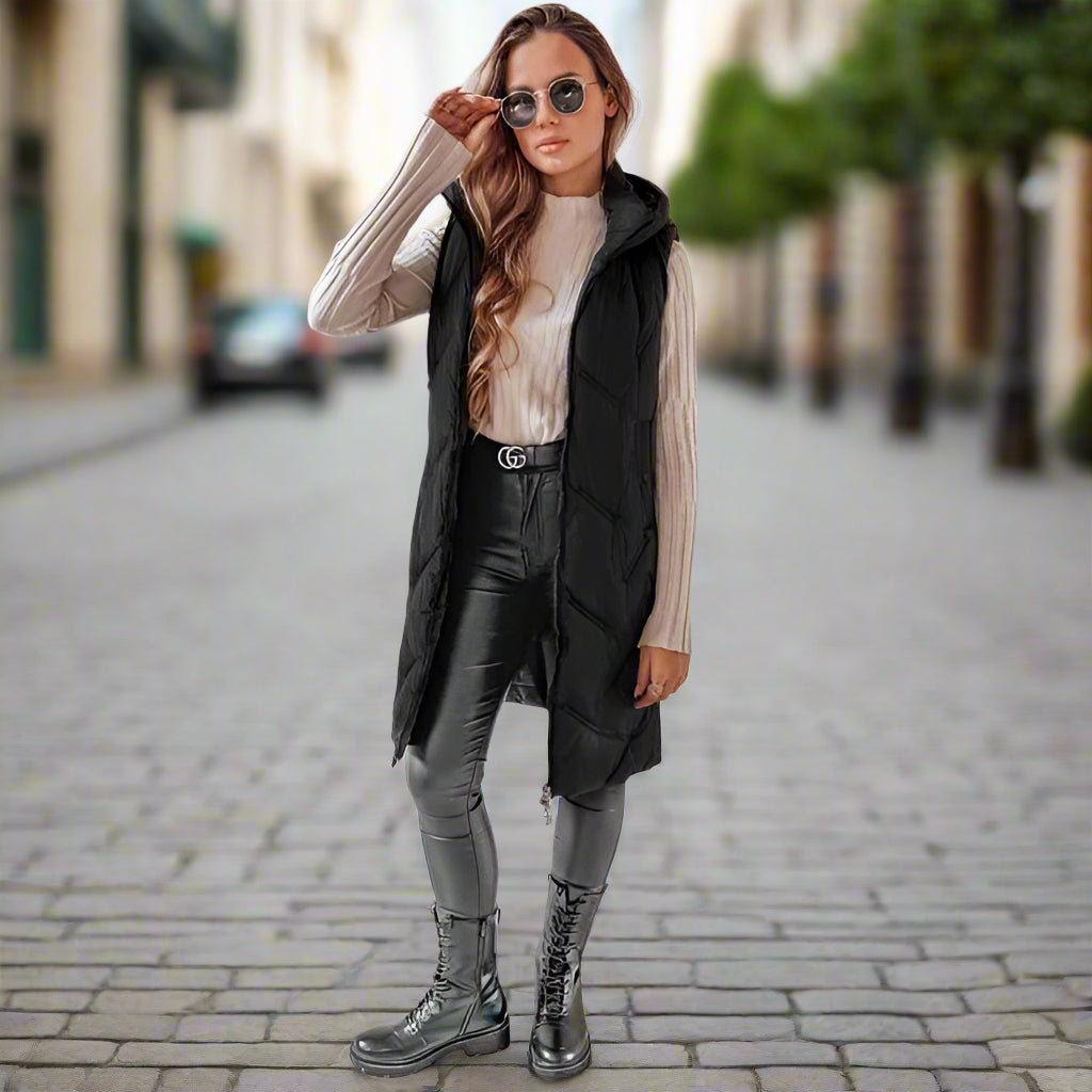 Clorinda Marchesani™ Dámská dlouhá prošívaná vesta