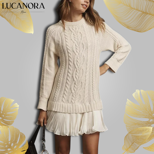 Elsa Lena™ Dámské pletené mini šaty