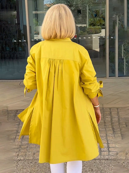 Flora Di Mascio™ Módní dlouhá košile-bunda pro ženy