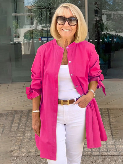 Flora Di Mascio™ Módní dlouhá košile-bunda pro ženy