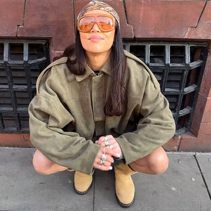 Galatea Martone™ Oversized semišová bunda