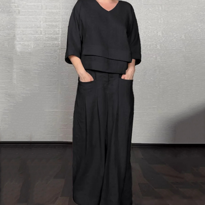 Lea Pane™ Ležérní volná souprava se širokými kalhotami