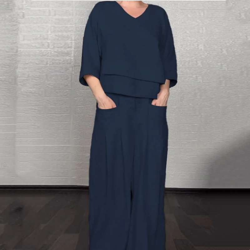 Lea Pane™ Ležérní volná souprava se širokými kalhotami