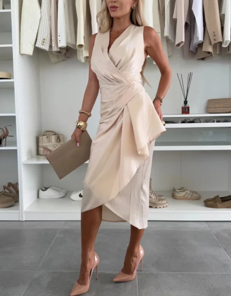 Luce Le Rose™ Midi šaty s asymetrickým lemem