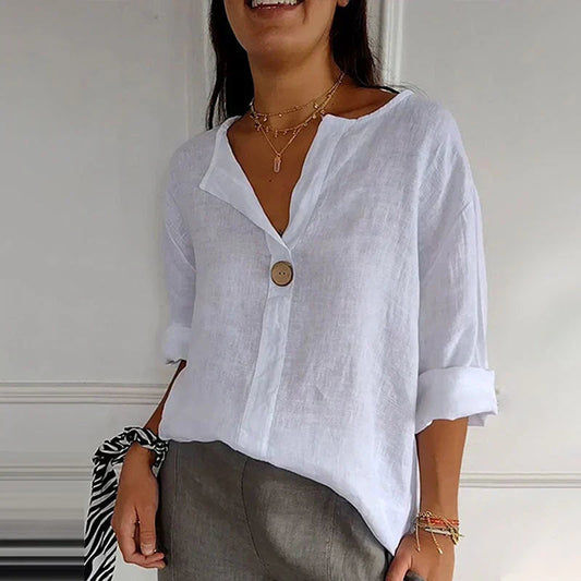 Mara Parco™ Košile s výstřihem do V a knoflíkem