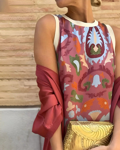 Maruta Fabrizi™ Dámské bezrukávové maxi šaty a přehoz