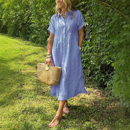 Mirella Minerva™ Knoflíkové pruhované šaty