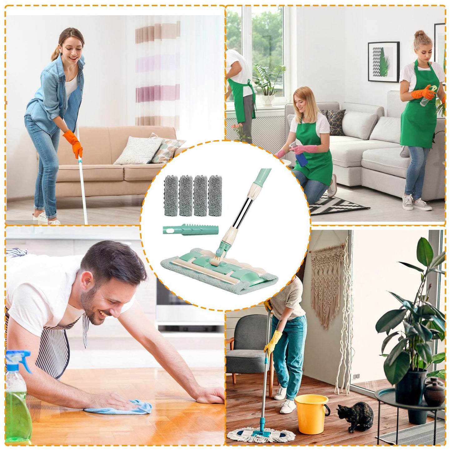 SmartWipe™ Plochý mop s opakovaně použitelnými omyvatelnými utěrkami