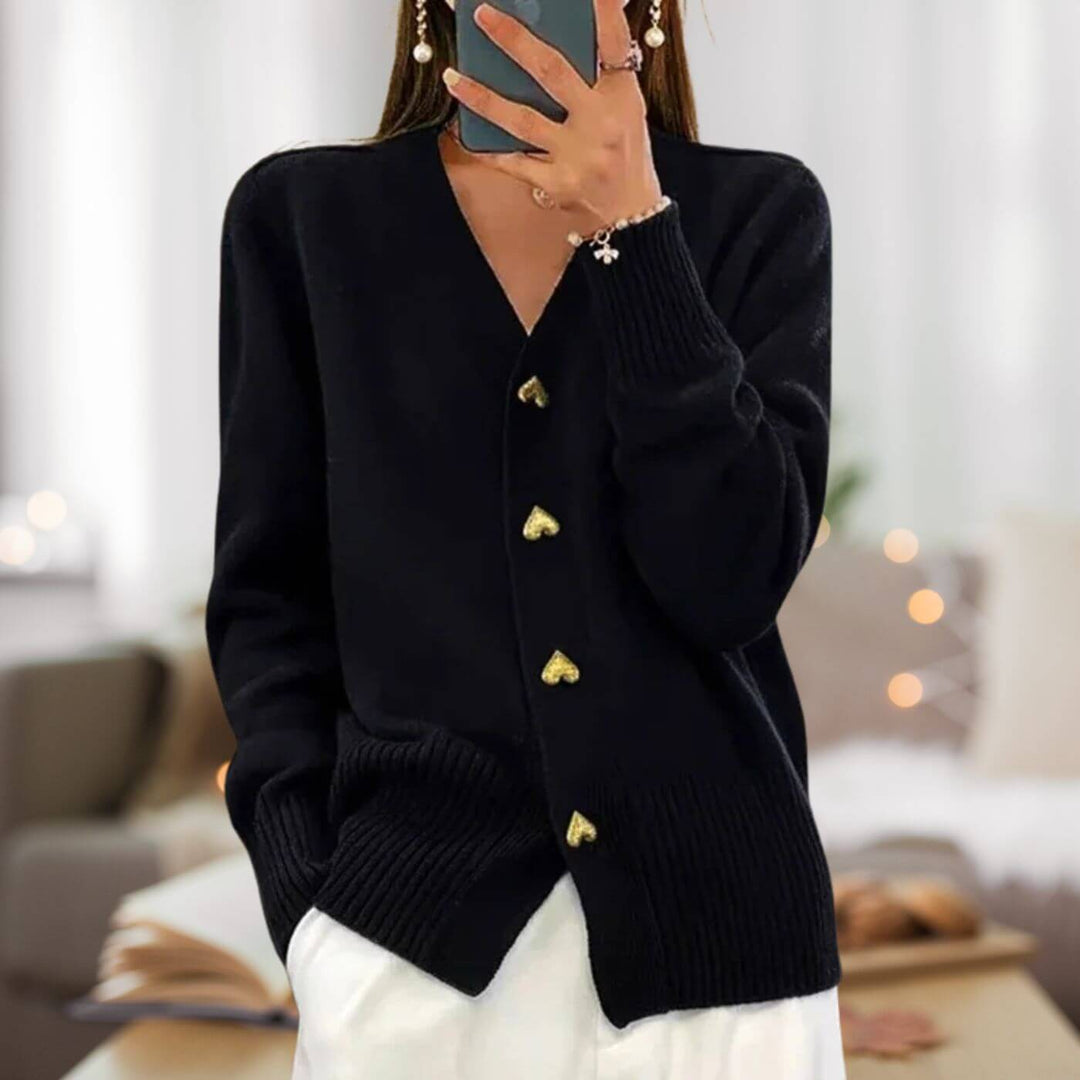 Uliva Pretti™ Elegantní kardigan se srdíčkovými knoflíky