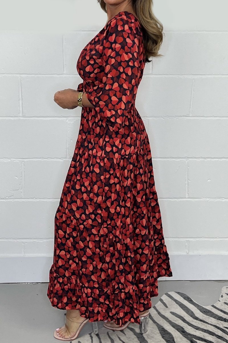 Unna Saggese™ Srdíčkové midi šaty