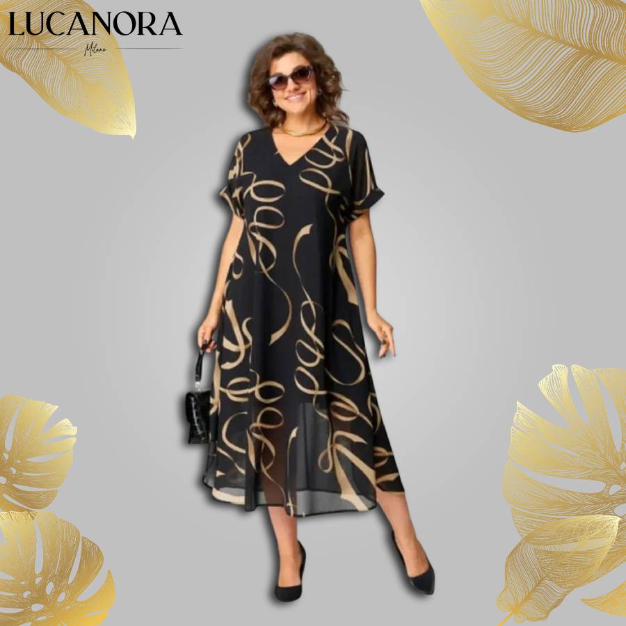 Viola Andriano™ Elegantní midi šaty s volným střihem