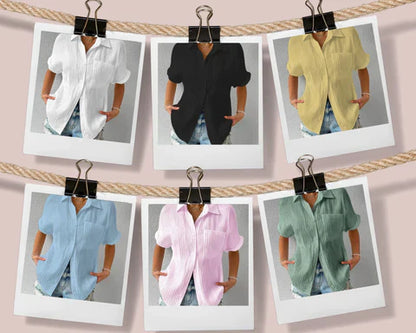 Zenobia Torti™ Volná halenka s košilovým límečkem