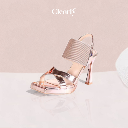 Marcella Mancini™ vysoký podpatek se čtvercovou špičkou a elastický pásek kolem kotníku